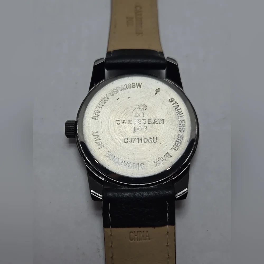 Caribbean Joe Faux Chronograph Quartz Watch CJ7110GU New Battery